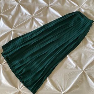Green Pleated Skirt